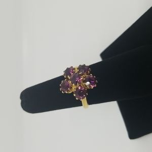 Vintage purple flower ring